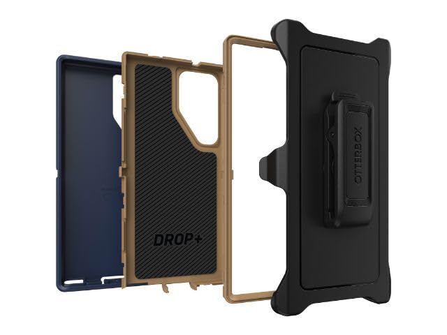 OtterBox Galaxy S23 Ultra Defender Series Case - Blue Suede Shoes (Blue), Rugged & Durable, with Port Protection, Includes Holster Clip Kickstand