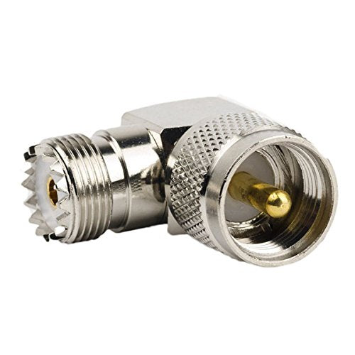 DHT Electronics RF coaxial Coax Adapter UHF Male PL259 to Female so239 Right Angle