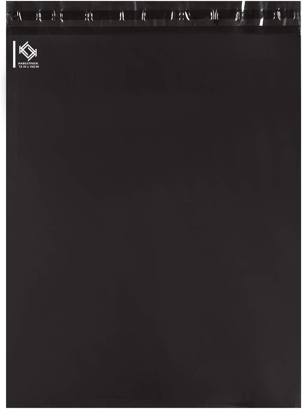KKBESTPACK Poly Mailer Envelopes Shipping Bags Self Adhesive Waterproof Bags (Black), 12x15.5 500pc