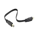 Eilumduo Hxchen 30cm/1ft HDMI Cable for Audio Video HDTV TV PS3 Full HD Short HDMI Male to Male Plug Flat Cable Cord Black