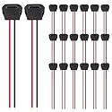 Coliao 20pcs Type-C Female Chassis Waterproof 2P Solder Wire Type USB C Pigtail Cable Extension Power Cable USB-C Plug to 2 Pin Bare Wire Open End