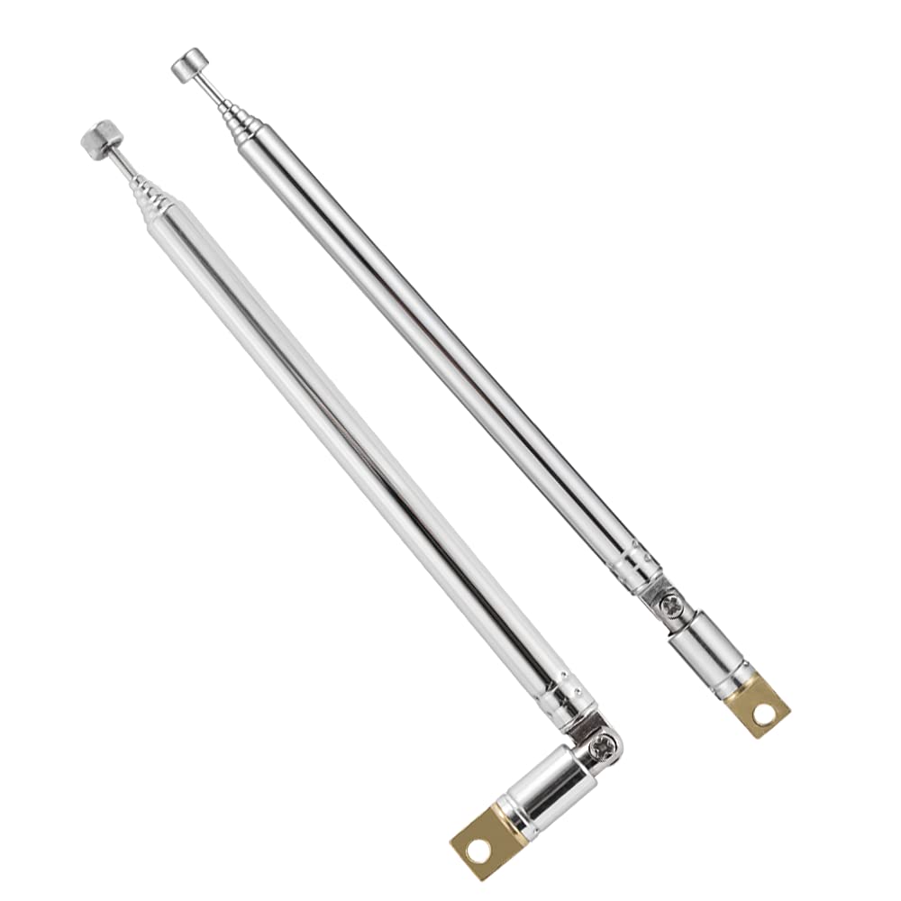 POBADY 2PCS FM Telescopic Antenna DAB Radio Antenna 7 Sections FM Portable Radio Antenna 57.5CM/22.6IN for TV FM/VHF/UHF Stereo DVB-T Reception
