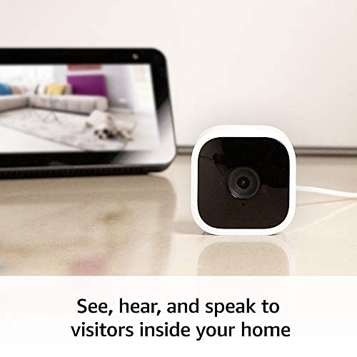 Blink Mini - Compact indoor plug-in smart security camera, 1080p HD video, night vision, motion detection, two-way audio, easy set up, Works