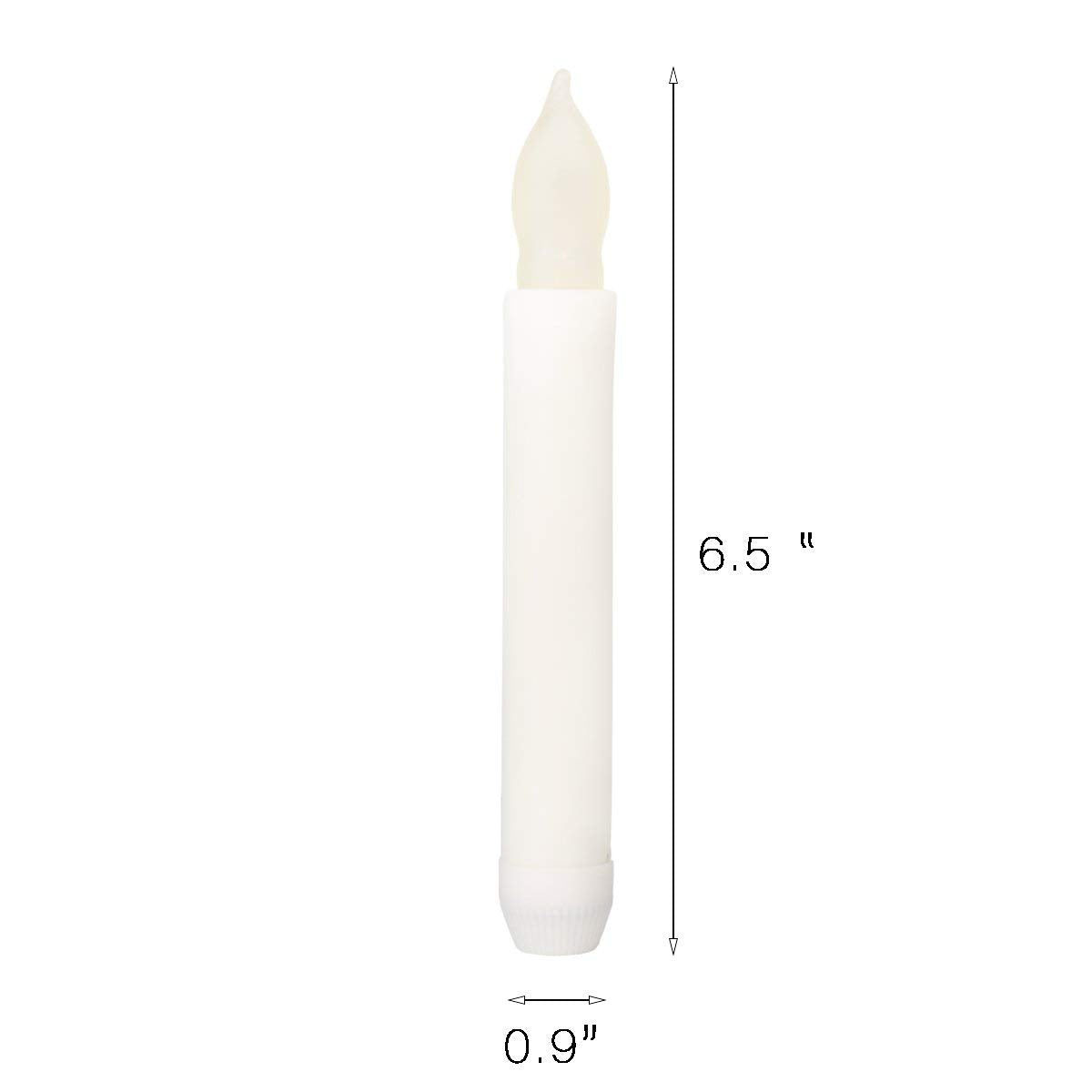 LEEHON 24PCS Yellow Mini Battery Operated Wax Dipped White Body LED Taper Candles, Amber Flickering Flameless Taper Candles for Themed Party, Church