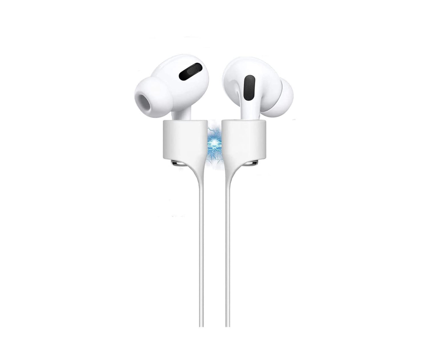 BUISAMG Magnetic Anti-Lost Straps for AirPods, Soft Silicone Sports Lanyard, Neck Rope Cord, Wireless Headphones Anti-Lost Rope. (4pcs Blue White Pink