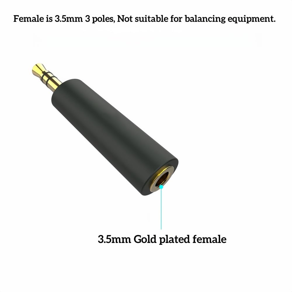 Girftu JCALLY Conductor Earphone 3.5mm to 3.5mm Impedance Plug Rod 30ohm 75 150 200 400 600 ohm Noise Cancelling Adapter Resistance Reduce Noise