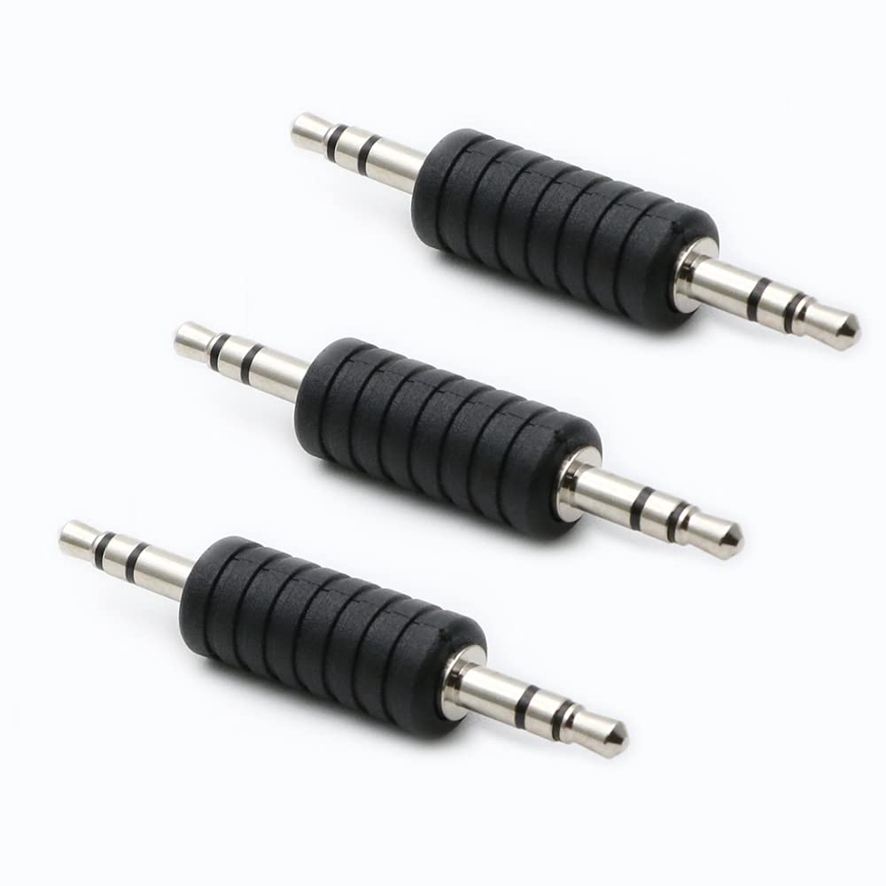 rgzhihuifz 3-Pack 3.5mm Jack to 3.5mm Audio Male Adapter Connectors
