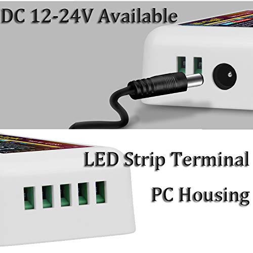 S NMT Mi Light Wireless 2.4G RF RGB + White/Warm White Controller Kit, 4 x Controllers and 4-Zone Remote, Wi-Fi Bridge Compatible, 4CH Multicolor