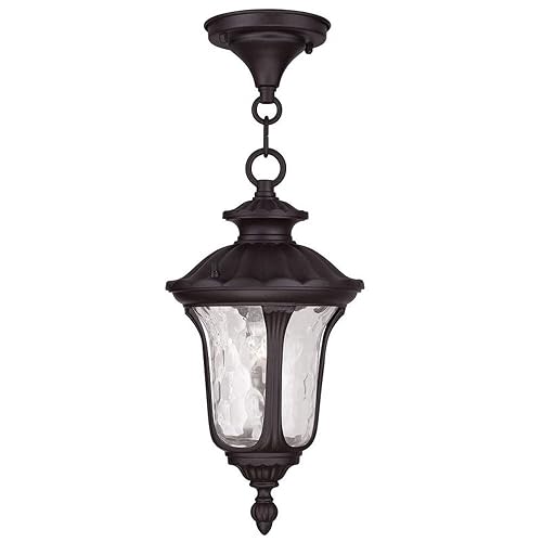 Livex Lighting 7849-07 Oxford 1-Light Outdoor Hanging Lantern, Bronze