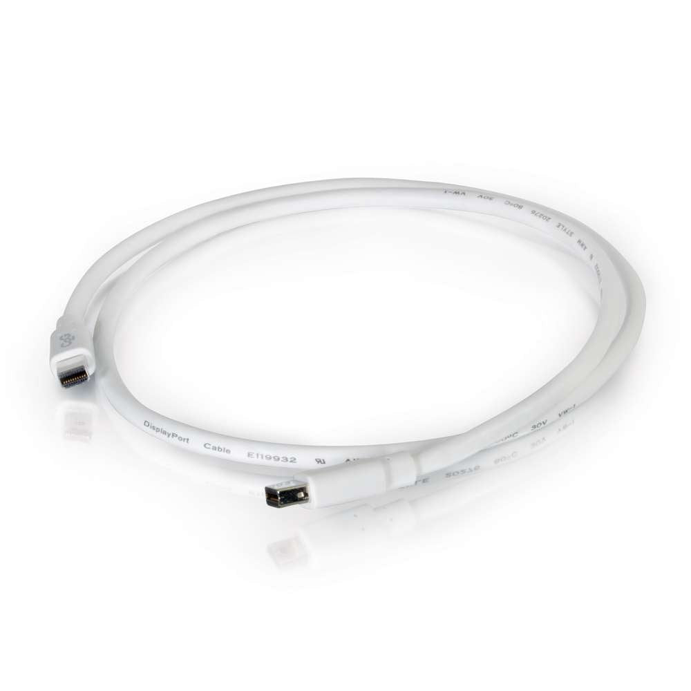 C2G Mini Display Port Cable, Male to Male, White, 10 Feet (3.04 Meters), Cables to Go 54412