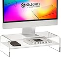 GoldOrcle Acrylic Monitor Stand Riser Clear Computer Monitor Stand (Big)