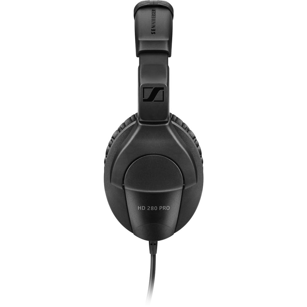Sennheiser HD 280 Pro Circumaural Closed-Back Monitor Headphones Bundled with Full-Sized Headphone Case + Cleaning Cloth (3 Items)
