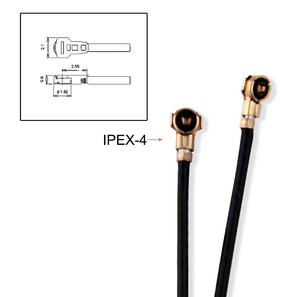 60cm/2ft 2pcs MHF4 IPEX WLAN Network Adapter PC Antenna for NGFF Intel 7260 8260 8265 9265 9260 9560 AX210 AX200NGW AX Killer M.2 IPEX4 Module Card