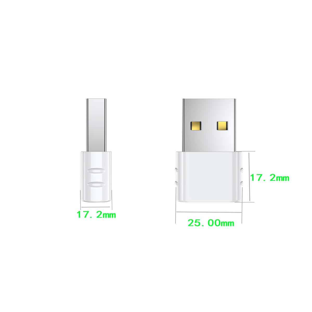 ZJKJHJY USB C Female to USB Male Adapter 8-Pack Type C to USB A Converter(White)