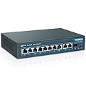 YuanLey 8 Port Gigabit PoE Switch with 2 Gigabit Uplink, 8 PoE+ Port 1000Mbps, 1 SFP Port, 120W 802.3af/at, Metal, Qos, Unmanaged Plug and Play AI
