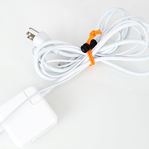 Foto&Tech Multipurpose Extra Thick Elastic Cable Tie and Organizer, Adjustable Cable Strap Toggle Tie, Reusable Tangle Tamer, Cable Management
