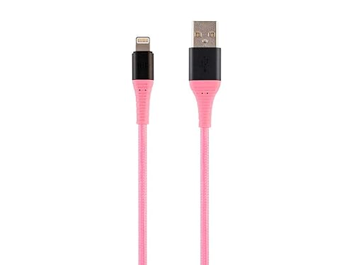 Monoprice Apple MFi Certified Lightning to USB Type-A Charge and Sync Cable - 6 Feet - Pink, Kevlar-Reinforced Nylon-Braid, Durable - AtlasFlex Series