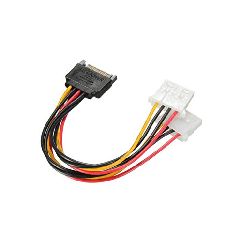 axGear SATA Power 15 pin to Dual 4-pin Molex Conncetor Y Splitter Cable Cord