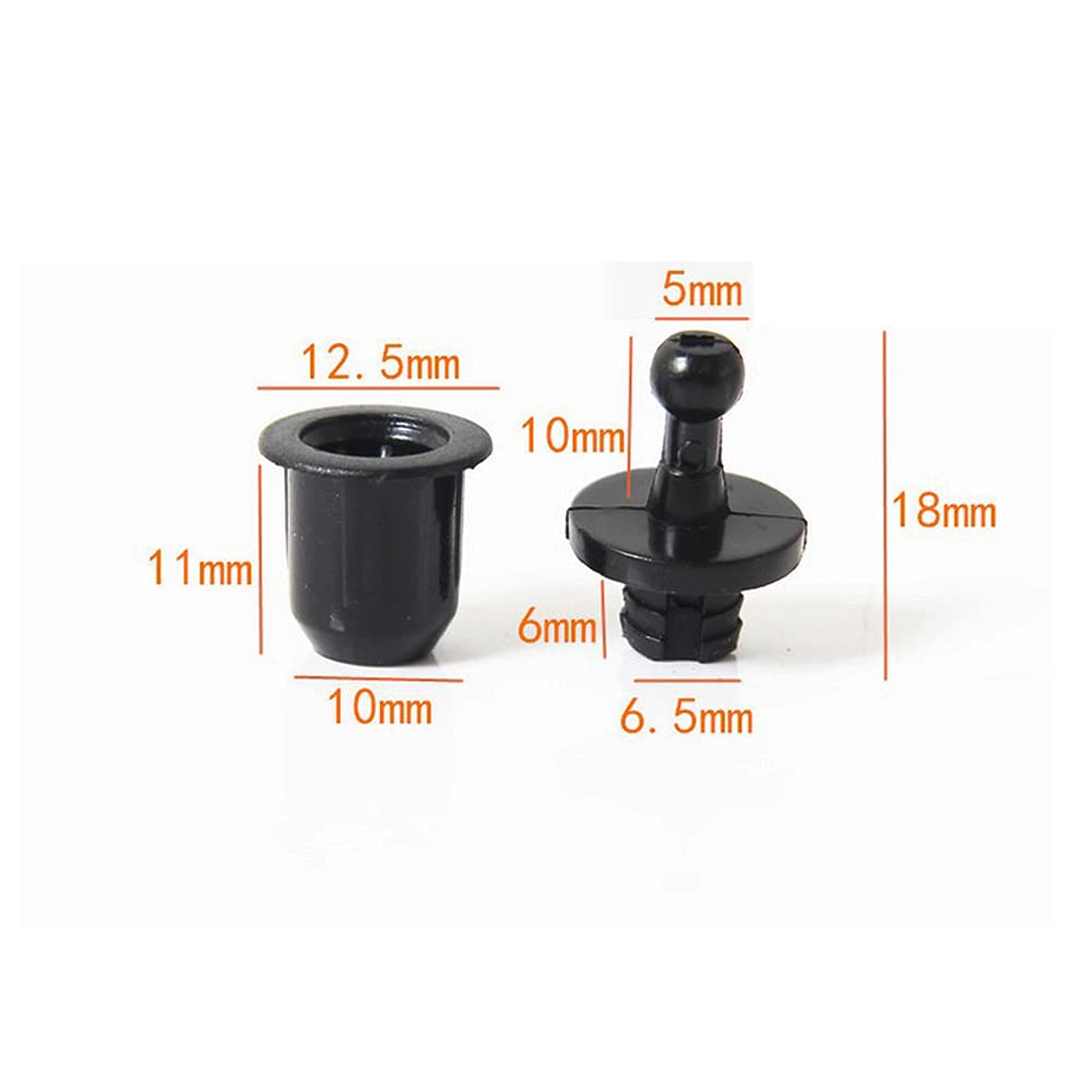 Treedix 12pair Speaker Grill Peg Kit Plastic Ball and Socket Type Grill Guides Pegs Cloth Buckle Screws Speaker Parts Accessories(12.5x11x10 mm)