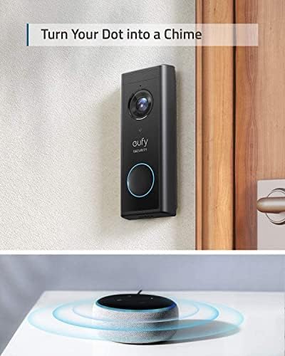 eufy - Security Smart Wi-Fi Add On Video Doorbell 2K - Black (Renewed)