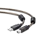 Tan QY Active USB 2.0 Printer Cable 50Ft - A-Male to B-Male High Speed Printer/Scanner/Repeater Cable for HP, Canon, Lexmark, Dell, Samsung etc