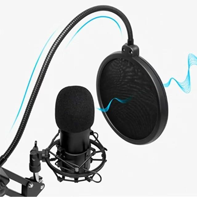MEKOFO Condenser Microphone,PC Computer Podcast USB Condenser Microphone Cardioid Metal Mic Kit for Recording, Podcasting, Home Studio, YouTube