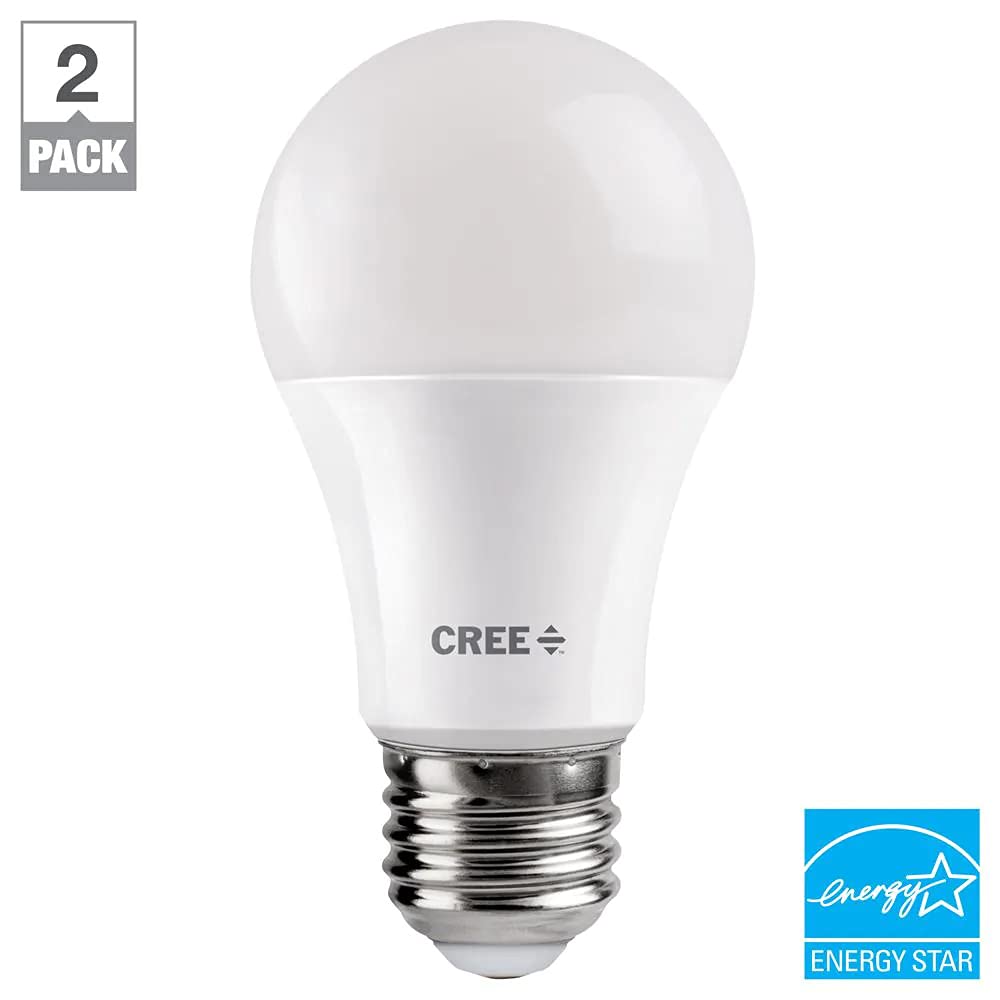 Cree Lighting Exceptional Series A19 Bulb, 5000K Dimmable LED Bulb, 40W + 460 Lumens, Daylight, 2 Pack