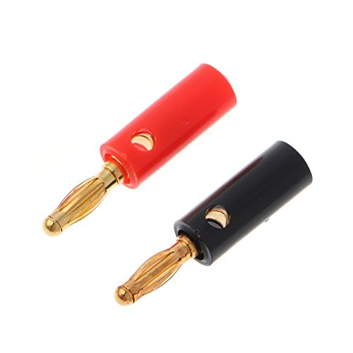 VizGiz 10 Pack Banana Plugs Replacement Screw On Type Banana Speaker Plug Connectors Audio Jack for Speaker Wire Wall Plate Binding Post Home Theater