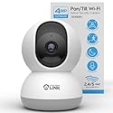 Amcrest Link 4MP WiFi Camera Indoor, Human Detection, Motion-Tracking, w/ 2-Way Audio, Pan/Tilt Wireless IP Camera (Wired Power), 30ft Night Vision