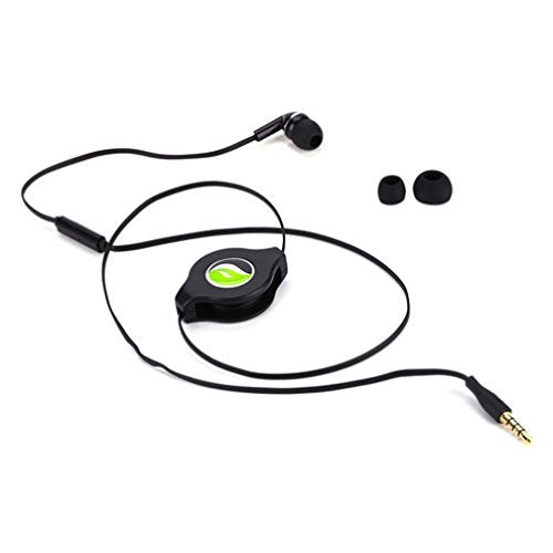 Premium Black Retractable Mono Headset Single Earbud Earphone Mic for Amazon Kindle, DX, Fire, Fire HD 6, HD 7 8 10 - Fire HD 8.9, HD8, HD10, Kids…