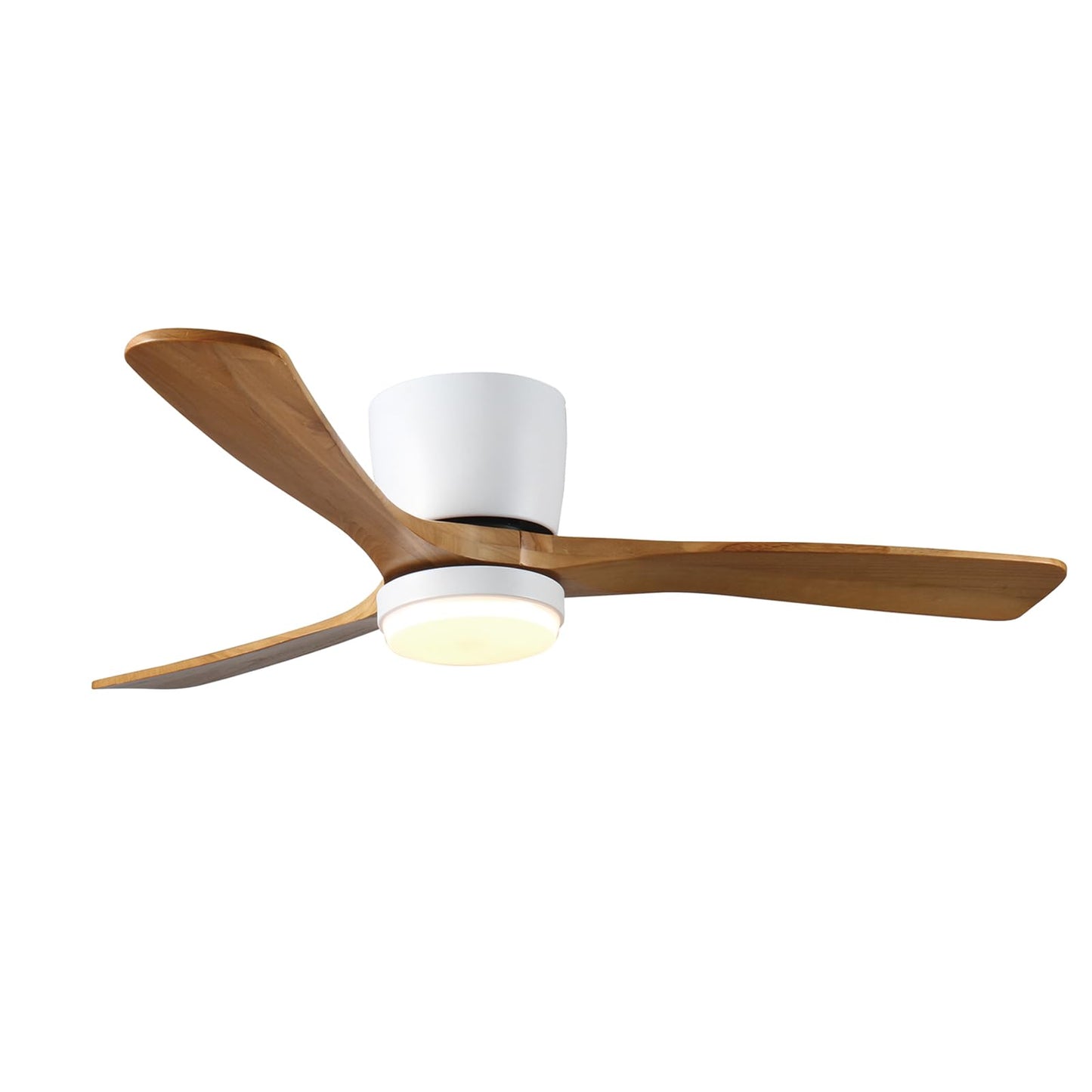 FUCIHOMA 42 inch Wood Ceiling Fans with Lights and Remote, Modern Flush Mount Low Profile Ceiling Fan with Light, 6 Speed, Reversible DC Motor,