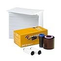 Zebra 800077-711 Black Monochrome Ribbon for ZXP Series 7 Card Printer with 500 ID Zone Premium White Blank Plastic CR80 30 Mil PVC Cards
