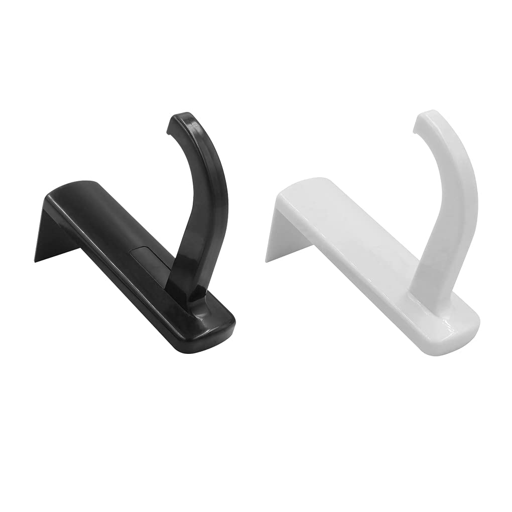 VizGiz 2 Pack Headphone Stand Hook Headset Holder Hanger Stick-on Support for Computer Over Ear Earphone PC Monitor Screen Edge Desk Top Wall Gaming