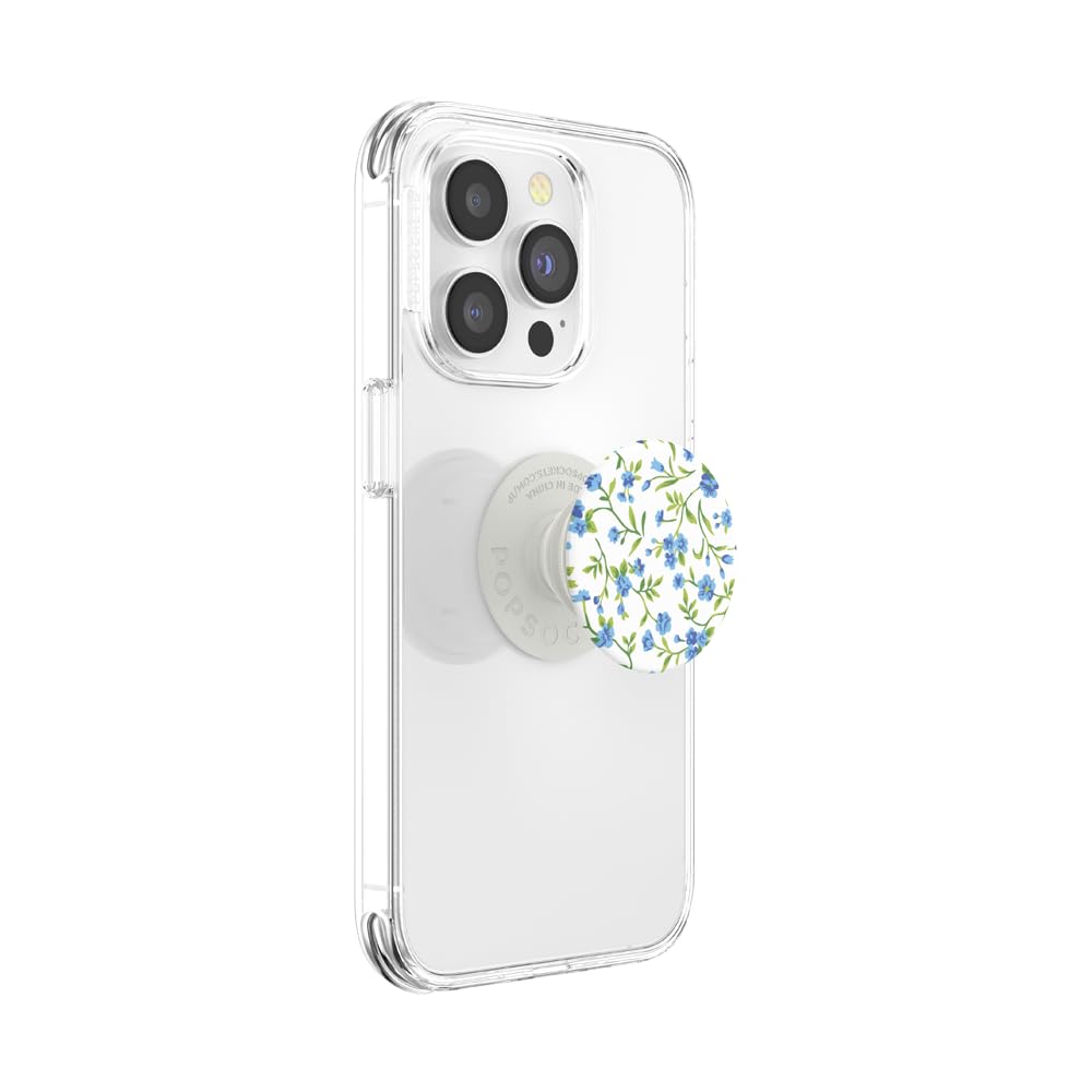 PopSockets Adhesive Phone Grip, Holder, Phone Stand, Flower - Blue Ditsy