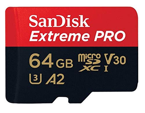 SanDisk 64GB Memory Card Extreme Pro with MicroSDXC Adapter Compatible with Osmo 360 and Osmo Action 5 Pro Camera (SDSQXCU-064G-GN6MA) Bundle with (1)