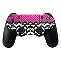 MightySkins Carbon Fiber Skin for Sony PS4 Controller - Hot Pink Chevron | Protective, Durable Textured Carbon Fiber Finish | Easy to Apply, Remove