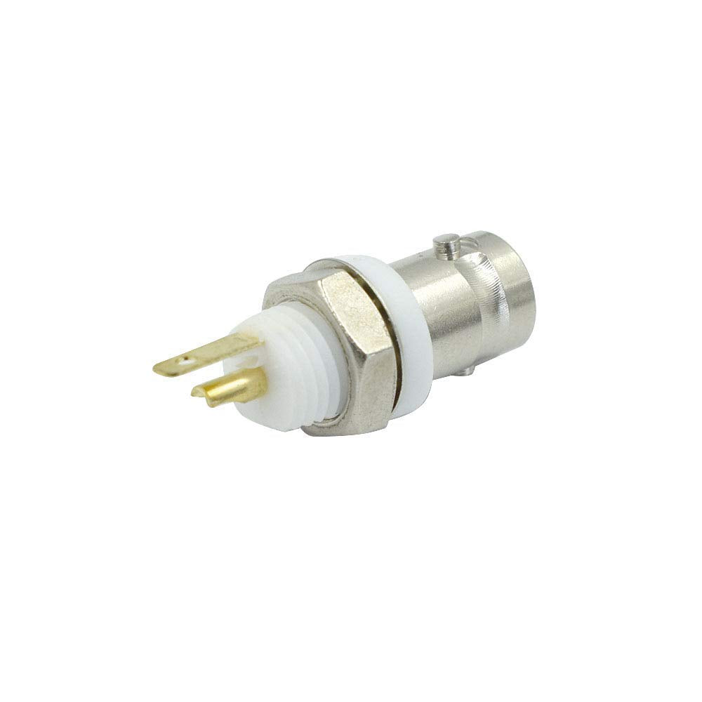 bnafes BNC Chassis Panel Mount Socket Female Jack Solder Type Connectors Adapter - (6 Pcs)