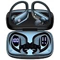 bmani Ear Buds Wireless Earbuds Bluetooth Headphones with 80H Playtime LED Display Case, Over-Ear Hook with Mic, Stereo Sound, Easy Button Controls