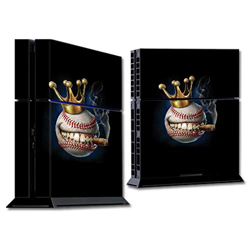 MightySkins Skin Compatible with Sony PS4 Console - Baseball King | Protective, Durable, and Unique Vinyl Decal wrap Cover | Easy to Apply, Remove