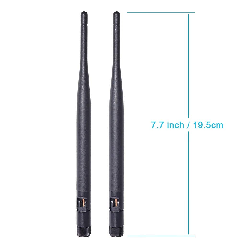 Bingfu Dual Band WiFi 2.4GHz 5GHz 5.8GHz 6dBi SMA Male Antenna (2-Pack) for Wireless Vedio Security IP Camera Recorder Surveillance Recorder Truck