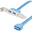StarTech.com 2 Port USB 3.0 A Female Slot Plate Adapter - USB 3.0 motherboard Adapter - USB 3 plate - USB 3.0 header Adapter (USB3SPLATE)