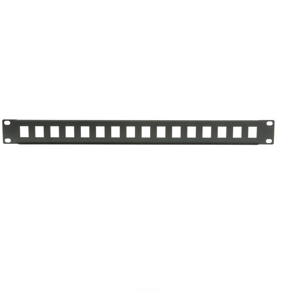 CableWholesale 1U Rackmount Keystone Rack Panel, 16 Port Blank Keystone Patch Panel, 19 Inch, 1 Unit