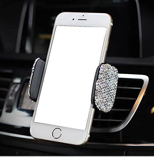 Ergonflow Luxury Rhinestone Bling Car Stand Phone Holder, Compatible with Air Vent or Dashboard, Fits iPhone X, 8, 7 Plus, 6, 6 Plus, SE, 5S, 5, 4S, 4