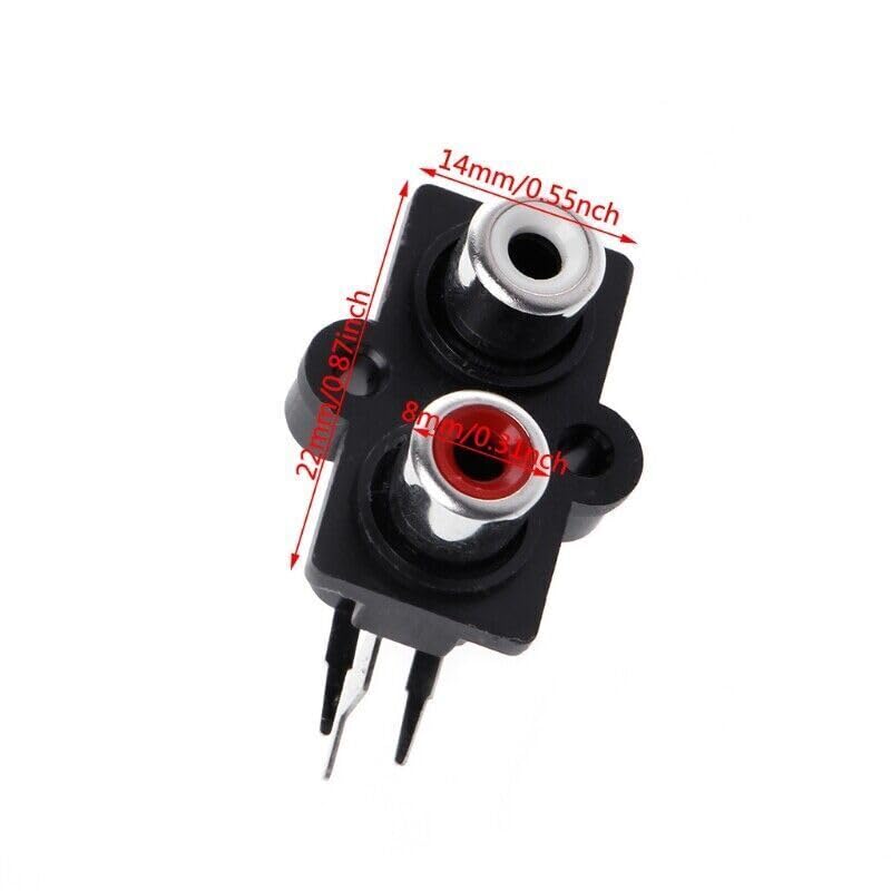 5PCS Panel PCB Mount 2 Way RCA Female Jack Audio Connector Socket Stereo