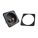 Hahiyo 80mm Diameter Square Speaker Box Terminal Cup Withstand Higher Sound Pressure Less Resonance Connect Securely Binding Post Connector Black 2