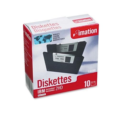 IMATION 12881 3.5" Floppy Diskettes, IBM-Formatted, DS/HD, 10/Box