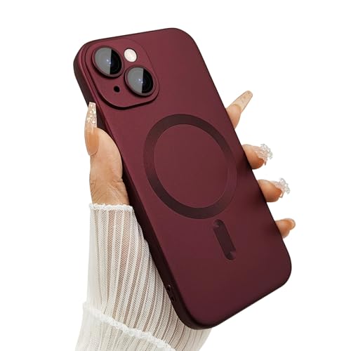 ankofave Magnetic case for iPhone 13 Phone Case for Women/Men, Matte Luxury Soft Metallic Luster Design with Camera Lens Protector, Compatible
