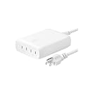 Belkin 4-Port USB C Charger Block 200W - GaN Charger USB-C PD 3.1 Fast Charge + 5ft Power Cord - MacBook, Apple iPhone 17, iPad, Samsung Galaxy S25