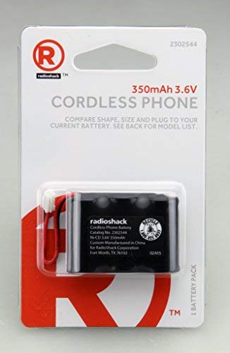 RadioShack 3.6V 350mAh Ni-Cd Cordless Phone Battery (Replaces 23-197, 23-896, HHR-P303, 80-5074-00-00, CPB-403D)
