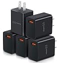 USB Charger Block 5pack, OKRAY 18W Fast Charging 3.0 Quick Charge USB Wall Plug Type A Box Travel Power Adapter for Wireless Charger, Samsung Galaxy